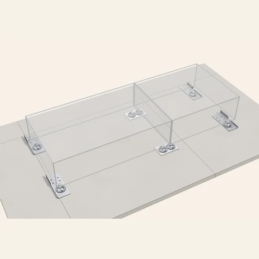 4 Bodenhalter, je 4 Schrauben in den Beton
